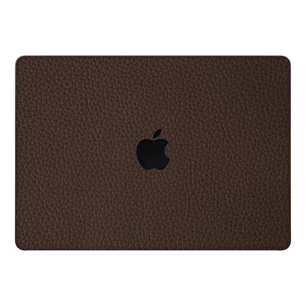 Textured Brown Leather MacBook Air 13 M3 2024 Laptop Skin