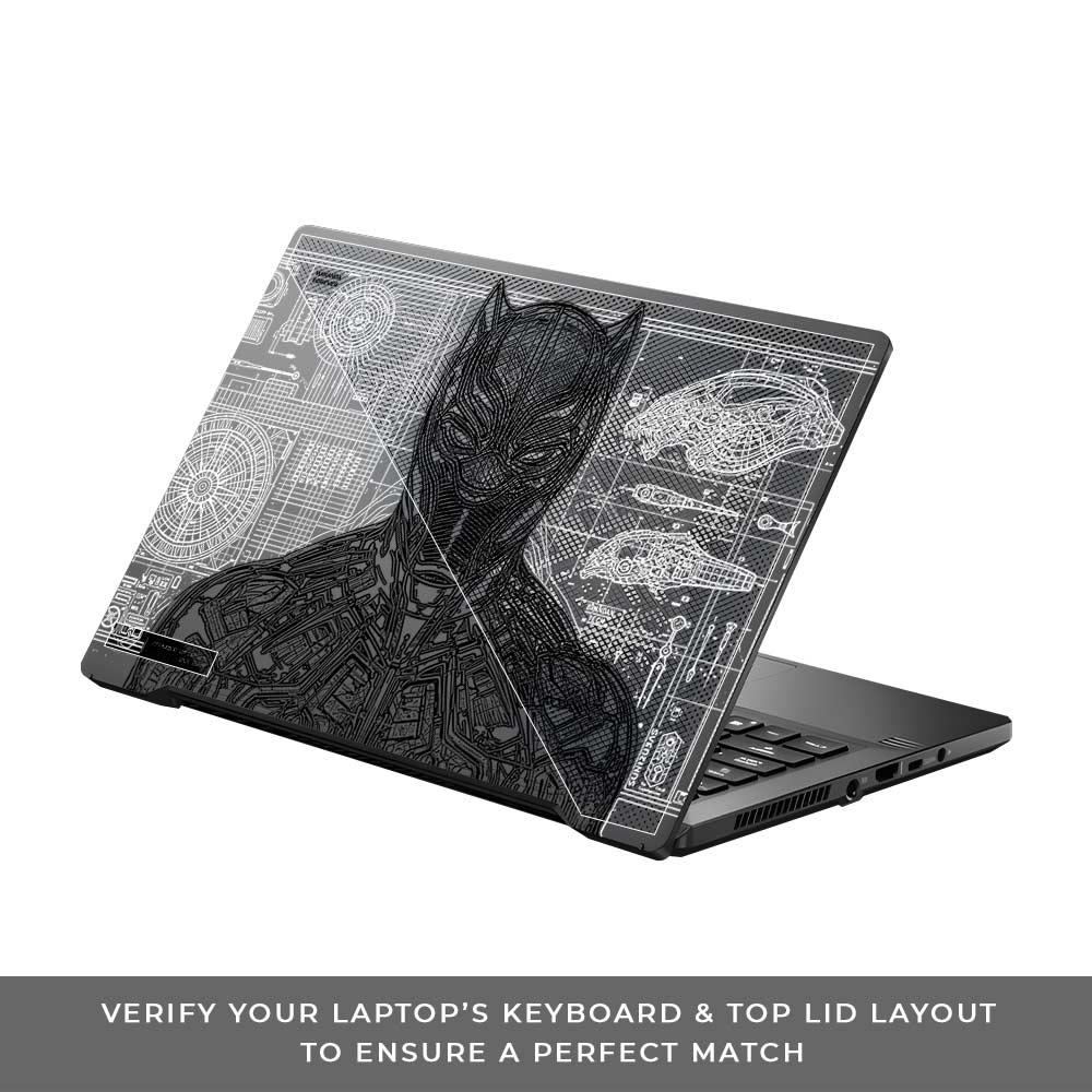 Transparent Black Panther Techshell Asus ROG Zephyrus G14 GA401 Laptop Skin