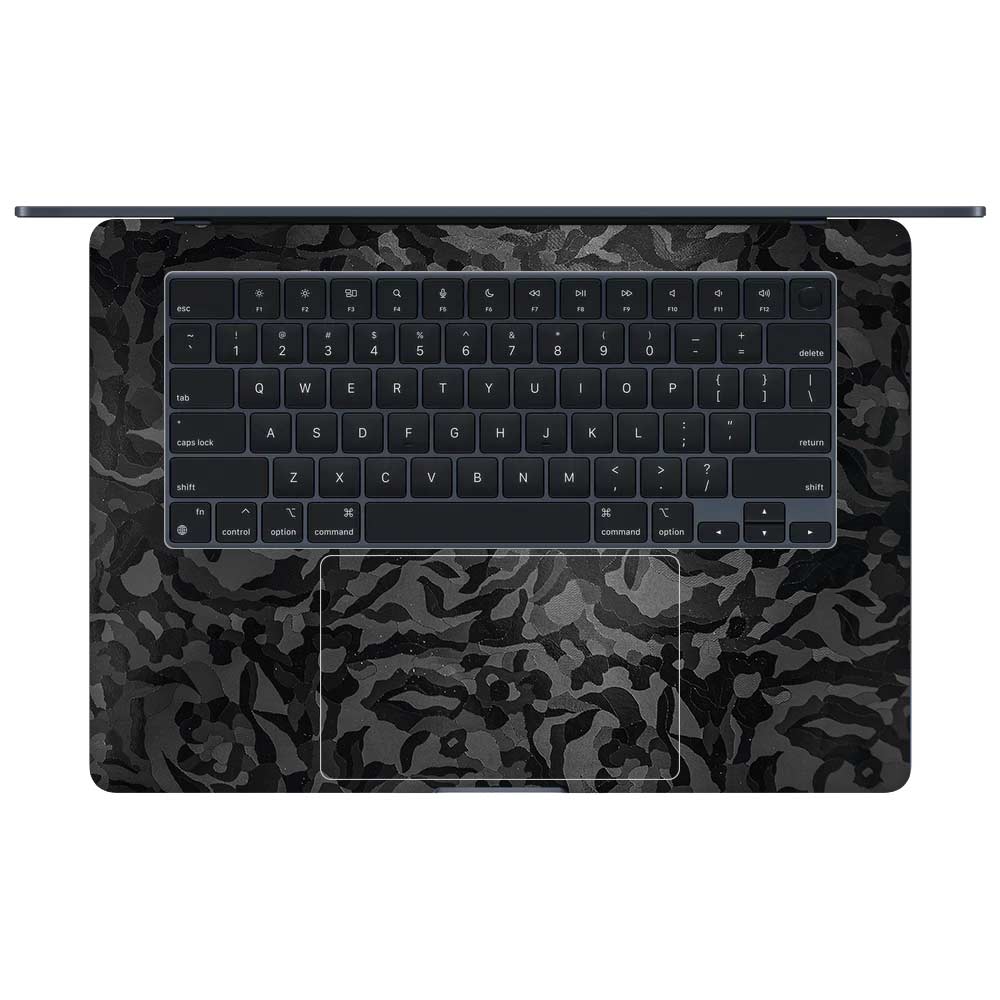 Textured Black Camouflage MacBook Air 15 M4 2025 Laptop Skin