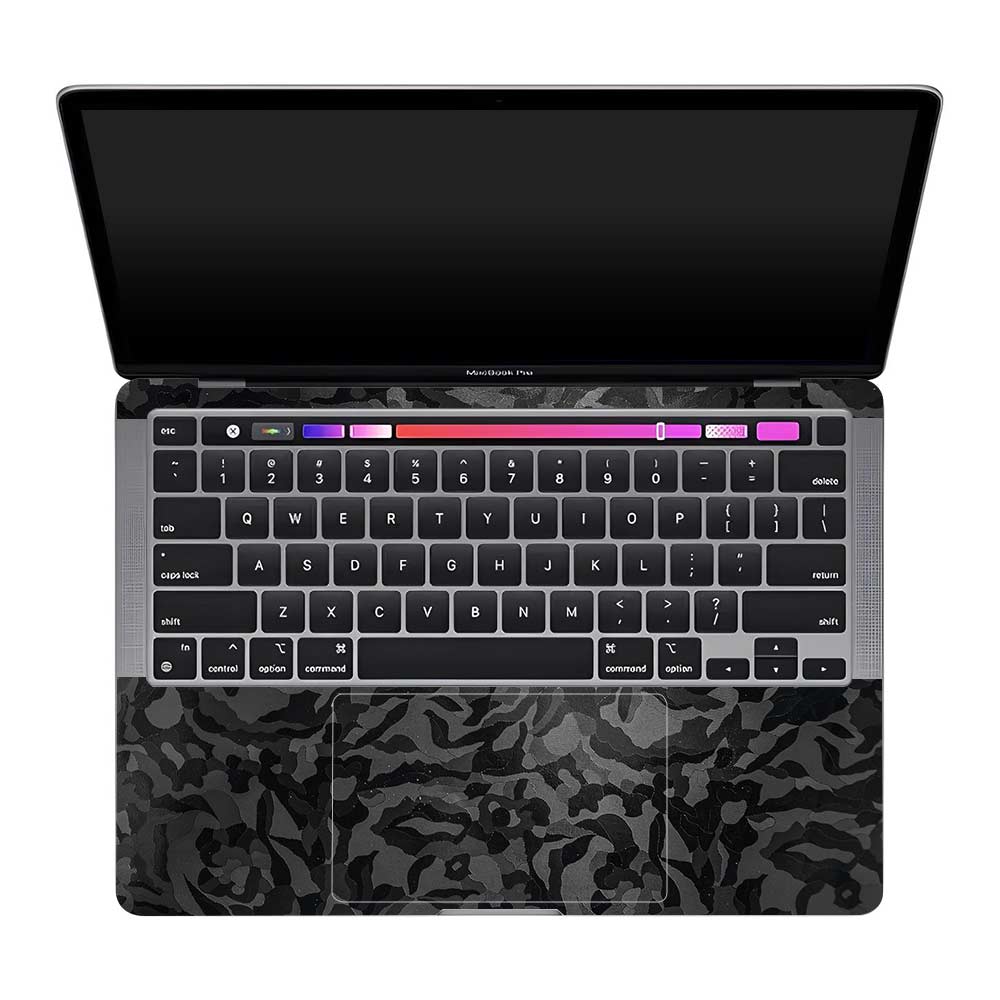 Textured Black Camouflage MacBook Pro 13 M2 2022 Laptop Skin