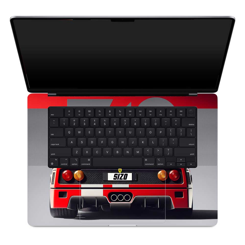 Transparent Ferrari F40 MacBook Pro 16 M1, M2, M3, M4 2021-2024 Laptop Skin