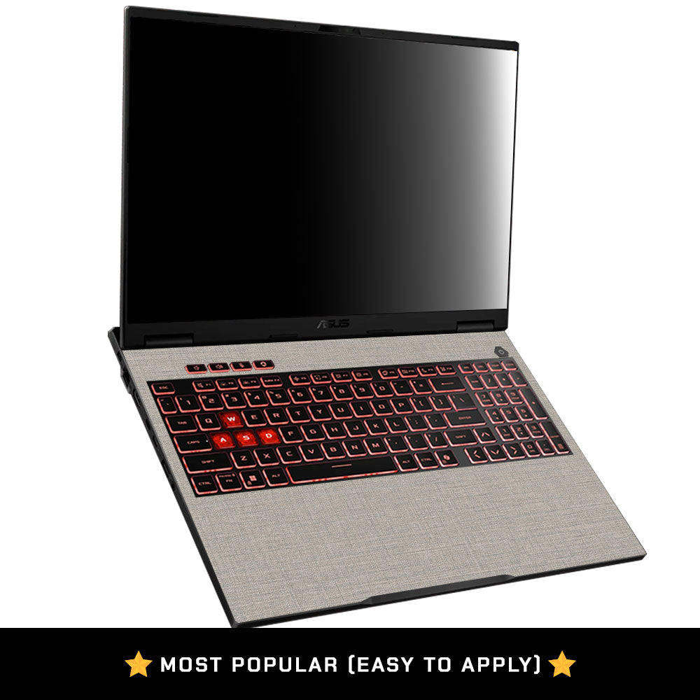 Textured Fabric Grey Asus TUF Gaming A16 2025 Laptop Skin