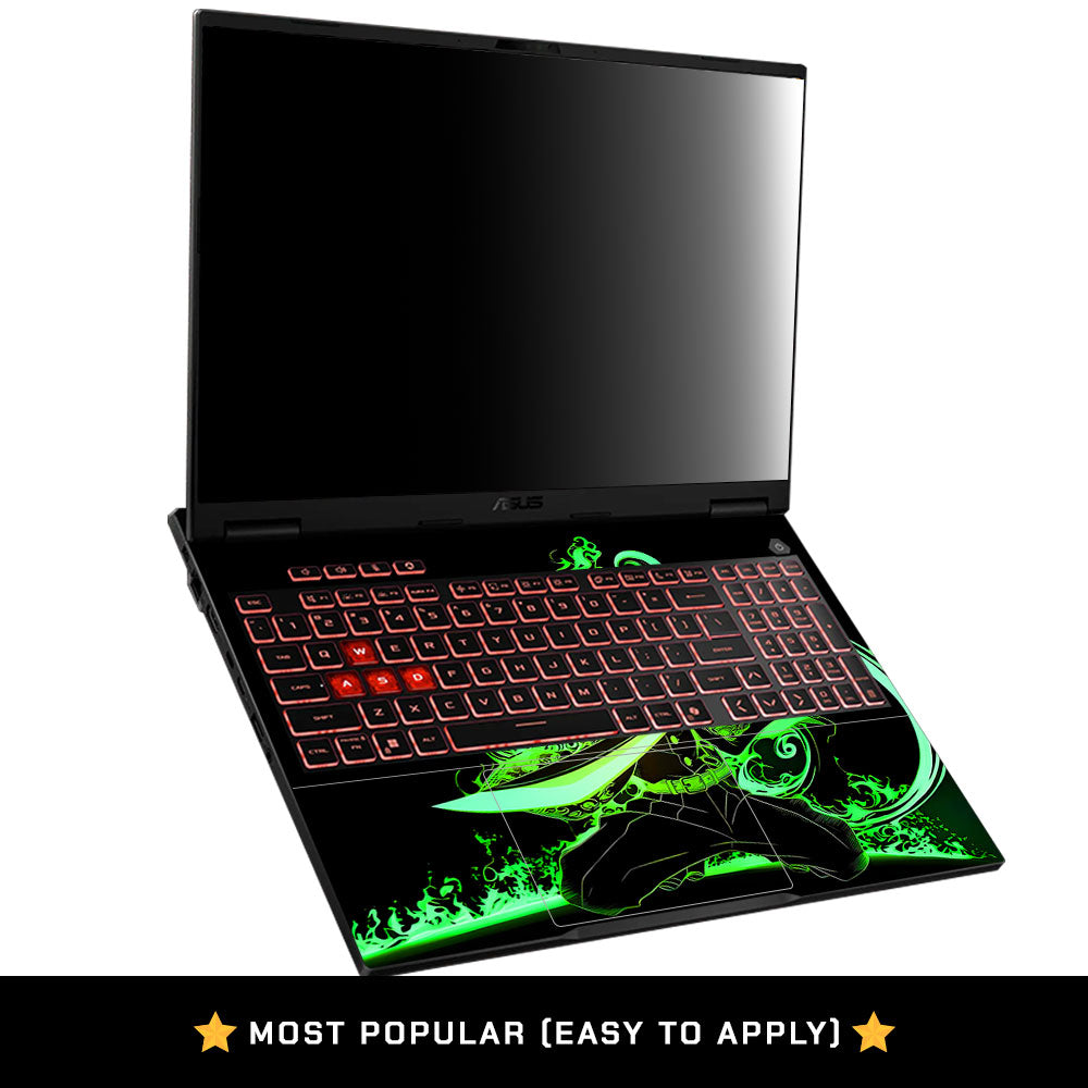 Tanjiro Green Flame Dance Asus TUF Gaming A16 2025 Laptop Skin