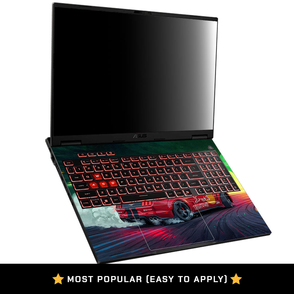 Mustang GT Red Bull Drift Beast Asus TUF Gaming A16 2025 Laptop Skin