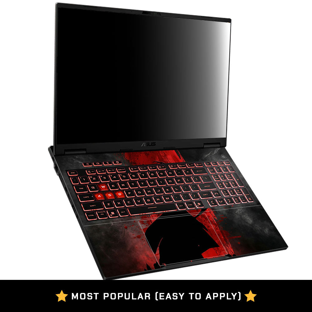 Red Villain Silhouette Asus TUF Gaming F16 2025 Laptop Skin