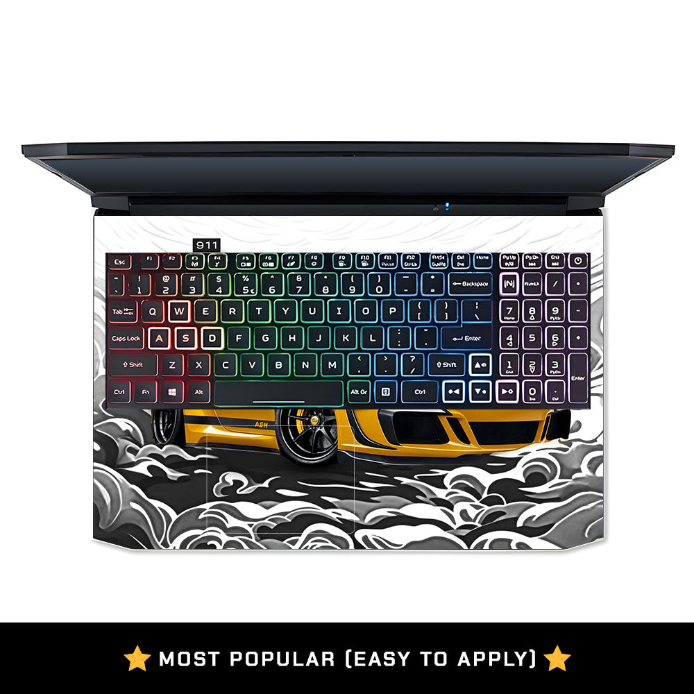Porsche 911 Yellow Blaze Acer Nitro 5 AN515 45, 55, 57 Laptop Skin