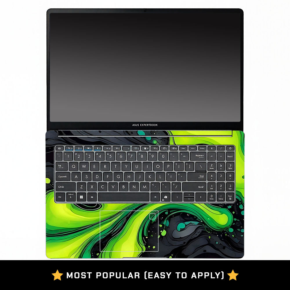Neon Green Paint Swirls Asus ExpertBook P1503 Laptop Skin