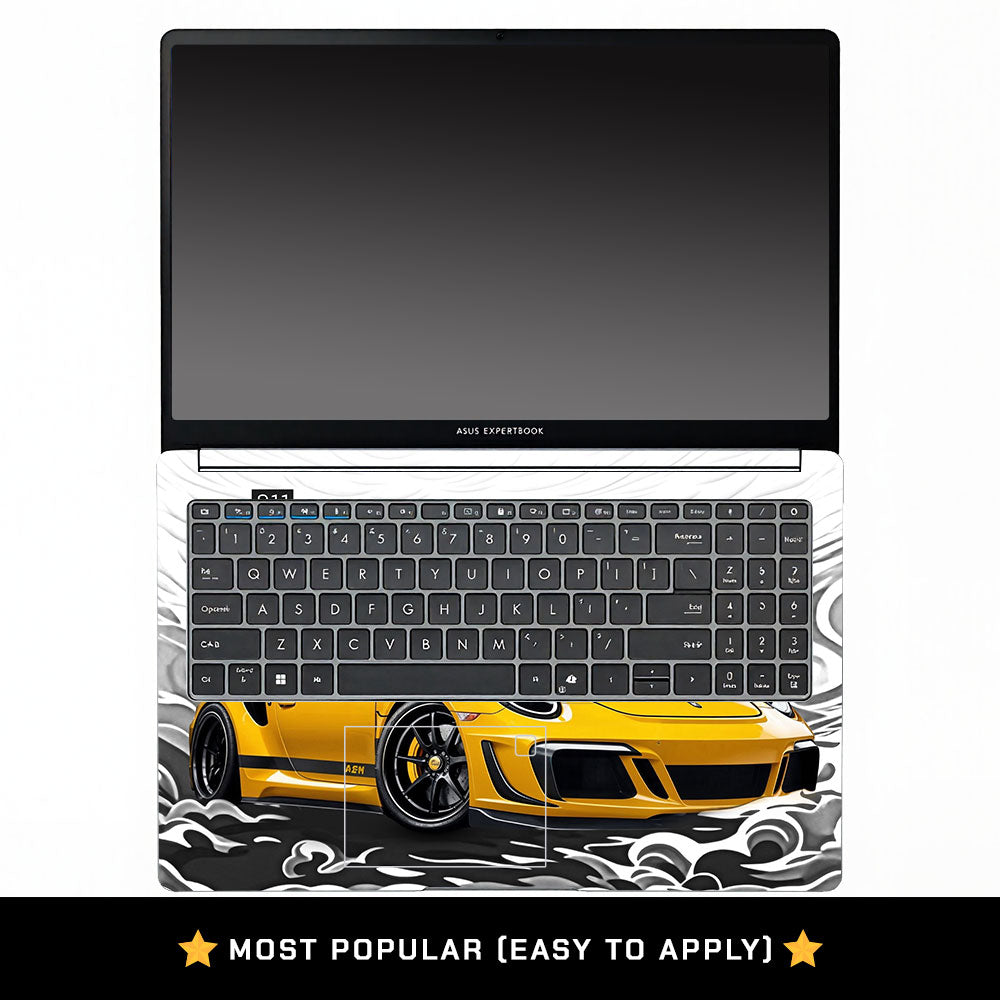 Yellow Sports Coupe Asus ExpertBook P1503 Laptop Skin