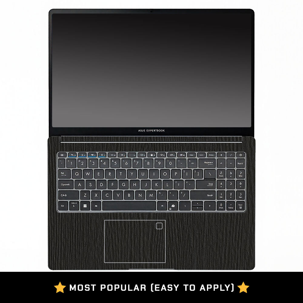 Textured Black Wood Asus ExpertBook P1503 Laptop Skin