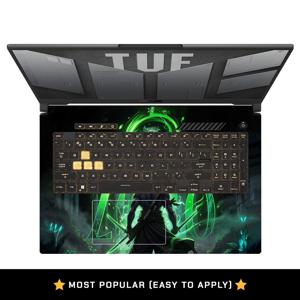 Zoro Green Aura Asus TUF Gaming F17 FX707Z Laptop Skin
