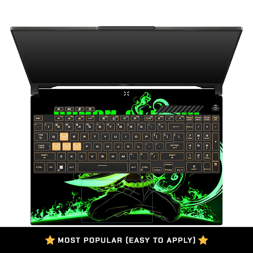 Tanjiro Green Flame Dance Asus Gaming V16 V3607 Laptop Skin