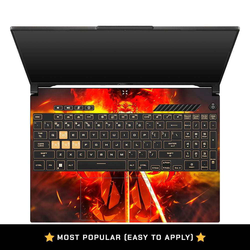 Anime Flame Swordsman Asus Gaming V16 V3607 Laptop Skin