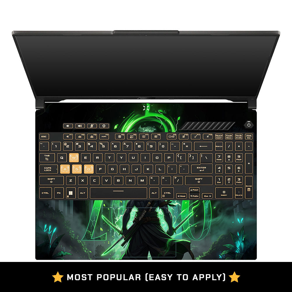Zoro Green Aura Asus TUF Gaming F16 and TUF Gaming A16 Laptop Skin