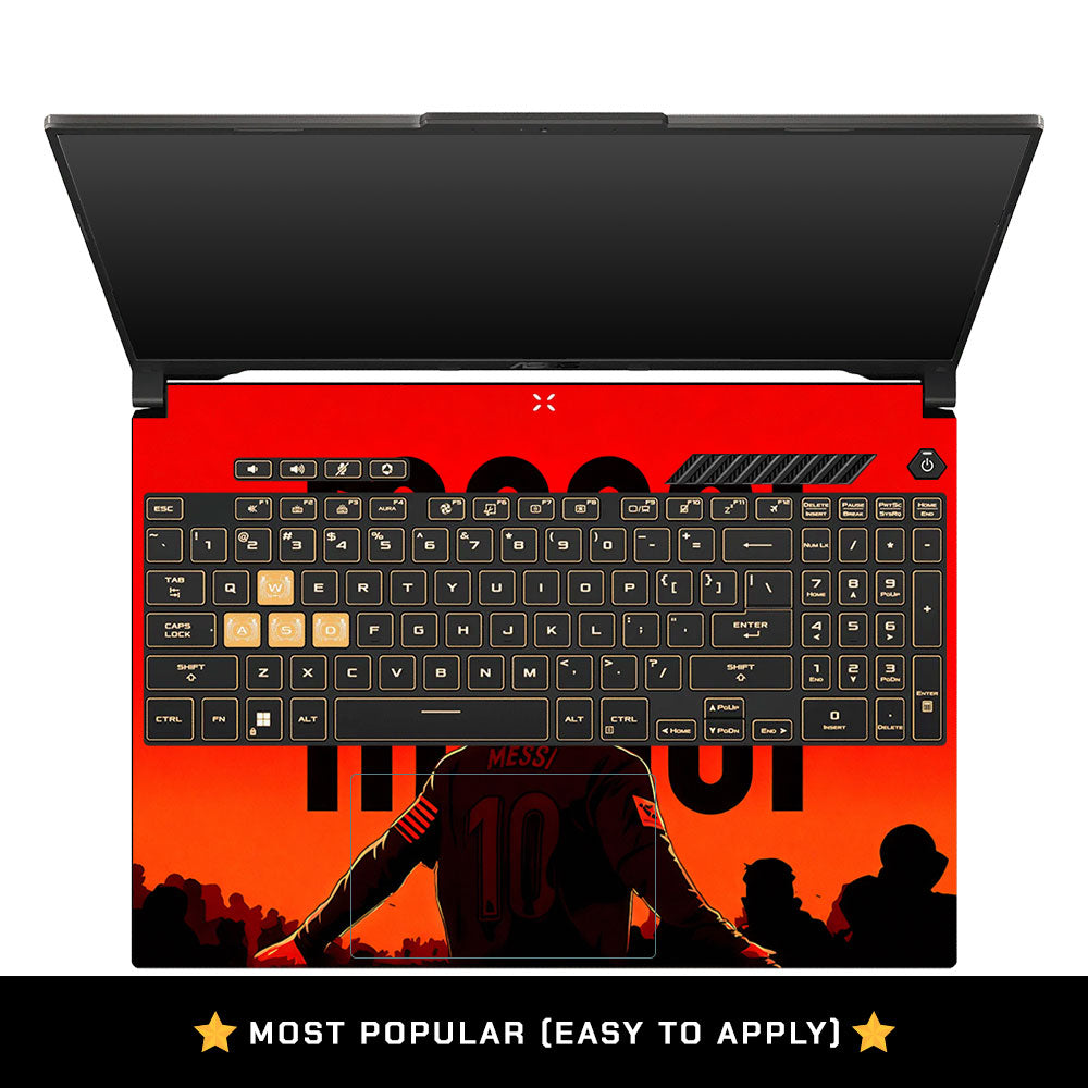 Messi Red Aura Asus Gaming V16 V3607 Laptop Skin