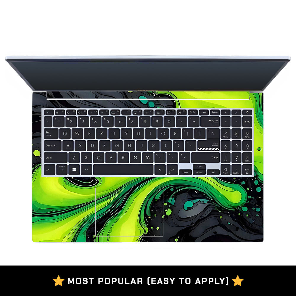 Neon Green Paint Swirls Asus Vivobook 15 X1502VA Laptop Skin