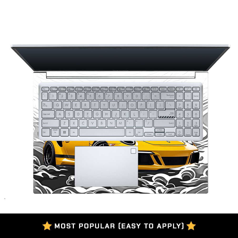 Yellow Sports Coupe Asus Vivobook 16 X1605V Laptop Skin