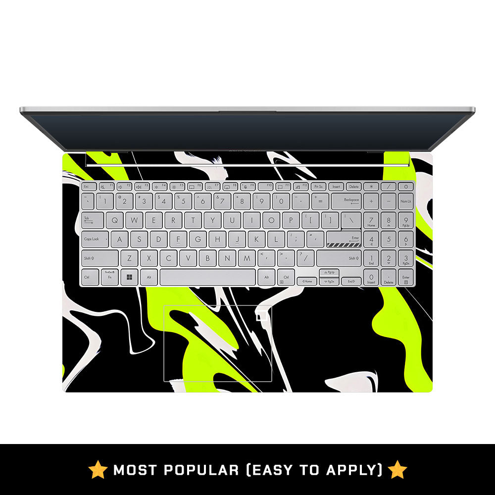 Neon Green and Black Patterns Asus Vivobook Go 15 E1504G Laptop Skin