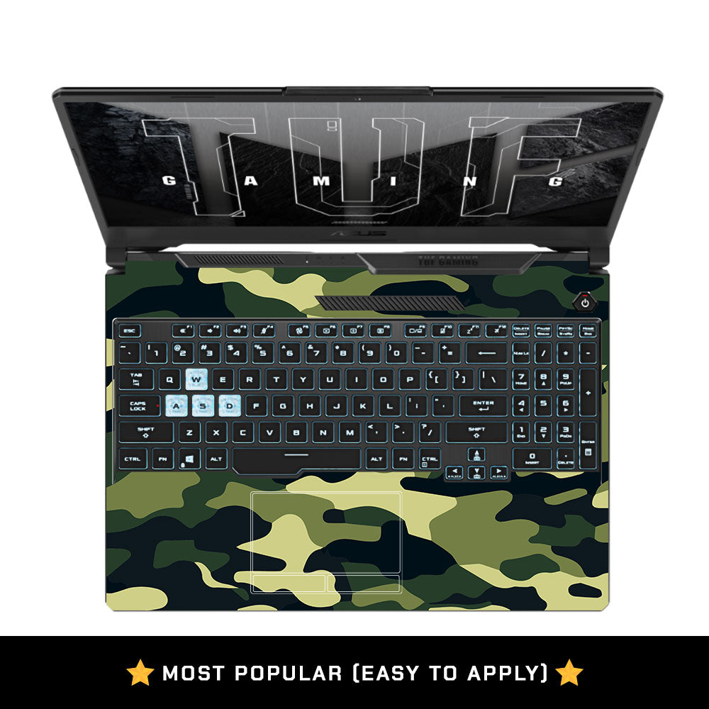 Forest Green Camo Asus TUF F15 FX506 and A15 FA506 Laptop Skin