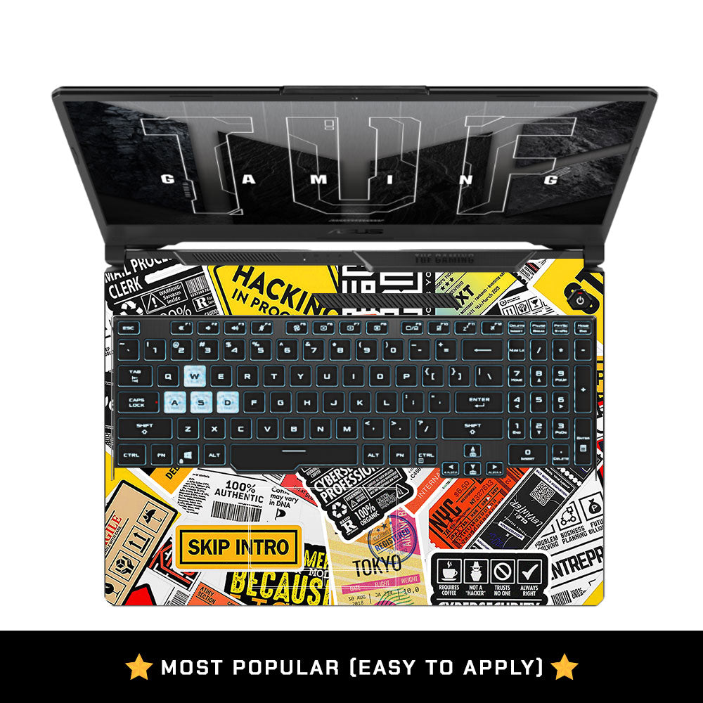 Tech Aesthetic Sticker Collage Asus TUF F15 FX506 & A15 FA506 Laptop Skin