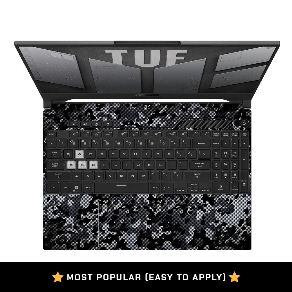 Stealth Grey Camo Asus TUF F15 FX507 and A15 FA507 Laptop Skin