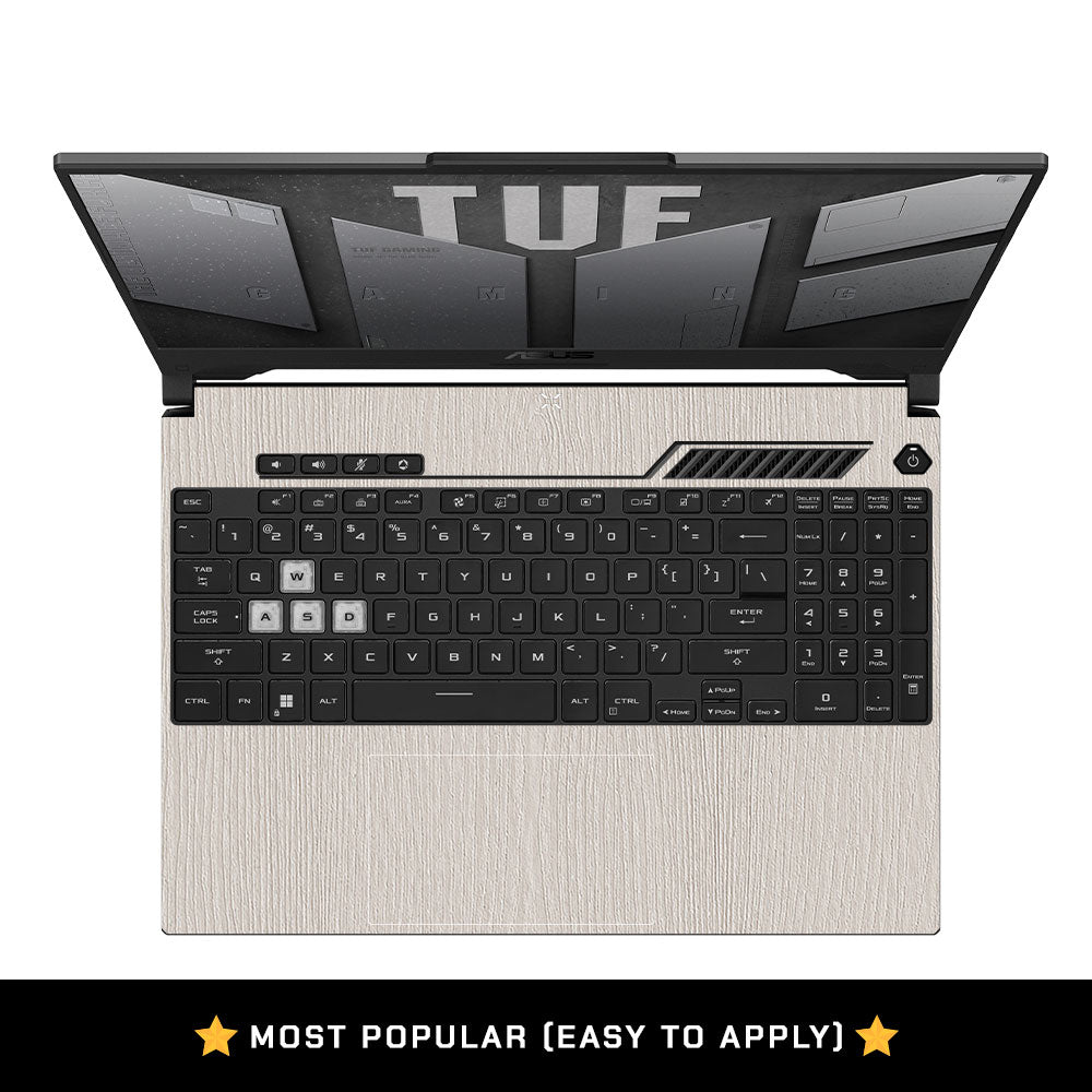 Textured White Wood Asus TUF F15 FX507 & A15 FA507 Laptop Skin
