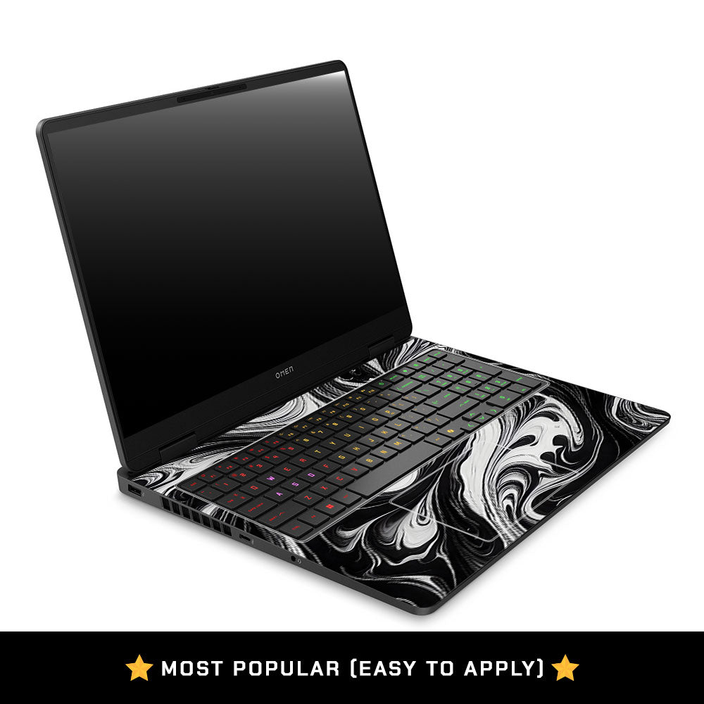 Black and White Marble HP Omen Gaming 16 2025, 2026 Laptop Skin