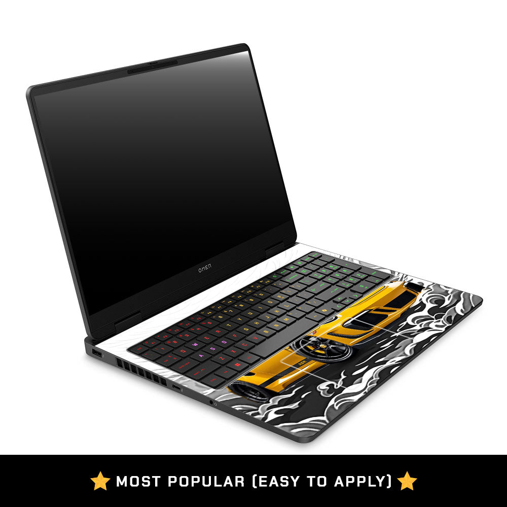 Porsche 911 Yellow Blaze HP Omen Gaming 16 2025, 2026 Laptop Skin