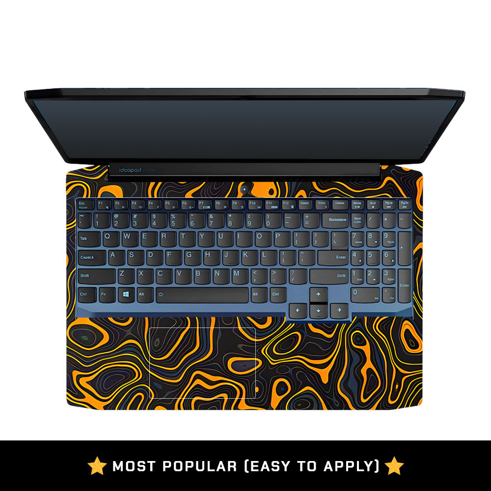 Amber Topographic Waves Lenovo Ideapad Gaming 3 15ARH05 and 15IMH05 Laptop Skin