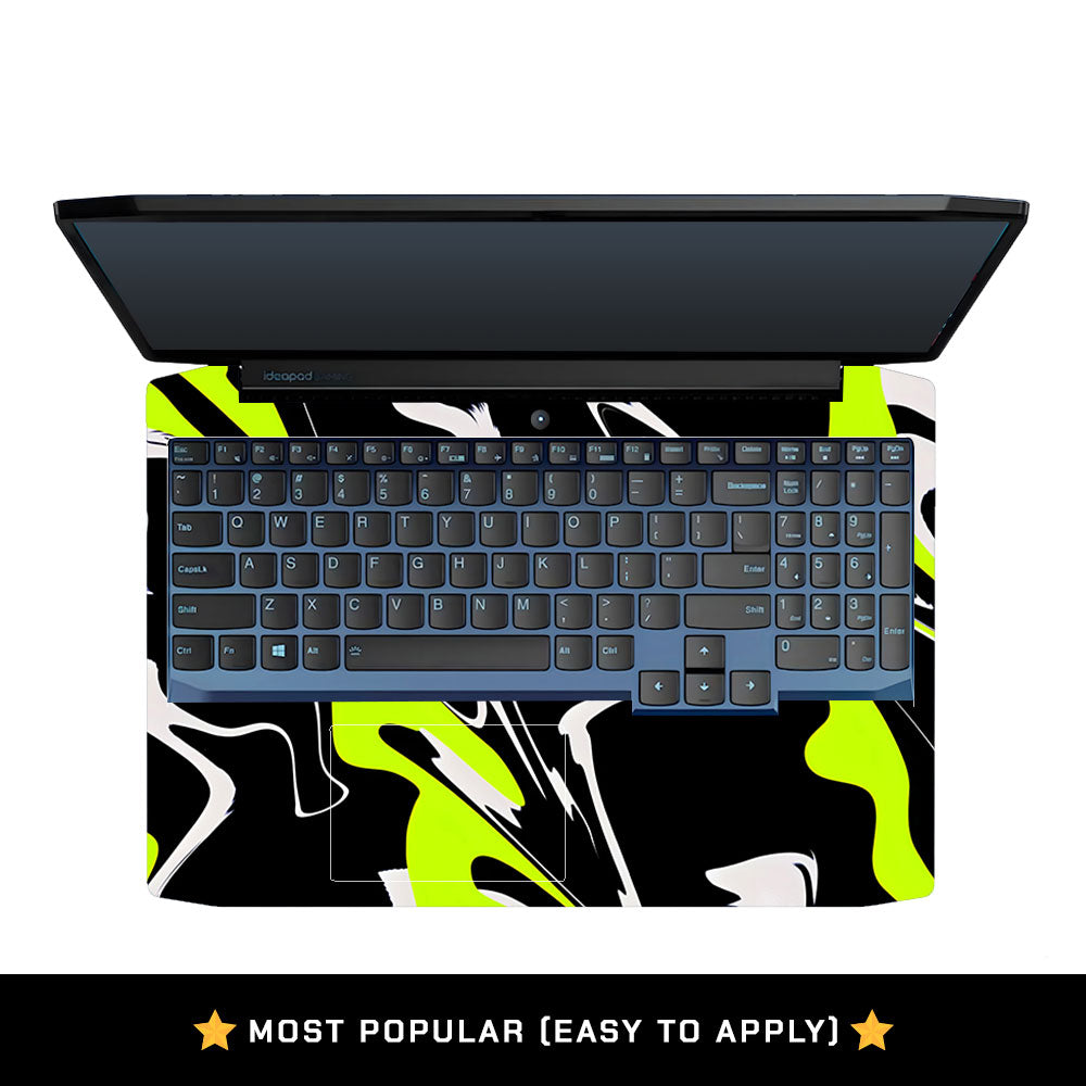 Neon Green and Black Patterns Lenovo IdeaPad Gaming 3 15ARH05 and 15IMH05 Laptop Skin