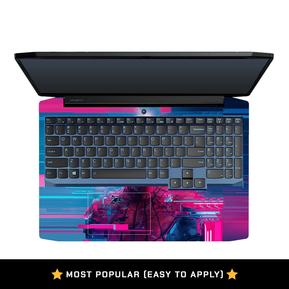 Glitch Spider Neon Web Lenovo IdeaPad Gaming 3 15ARH05 and 15IMH05 Laptop Skin