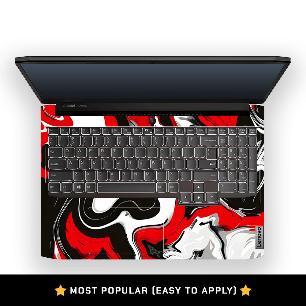 Red and White Marble Lenovo IdeaPad Gaming 3 15ACH6 and 15IHU6 Laptop Skin