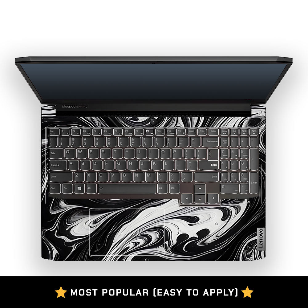 Black and White Marble Lenovo IdeaPad Gaming 3 15ACH6 and 15IHU6 Laptop Skin