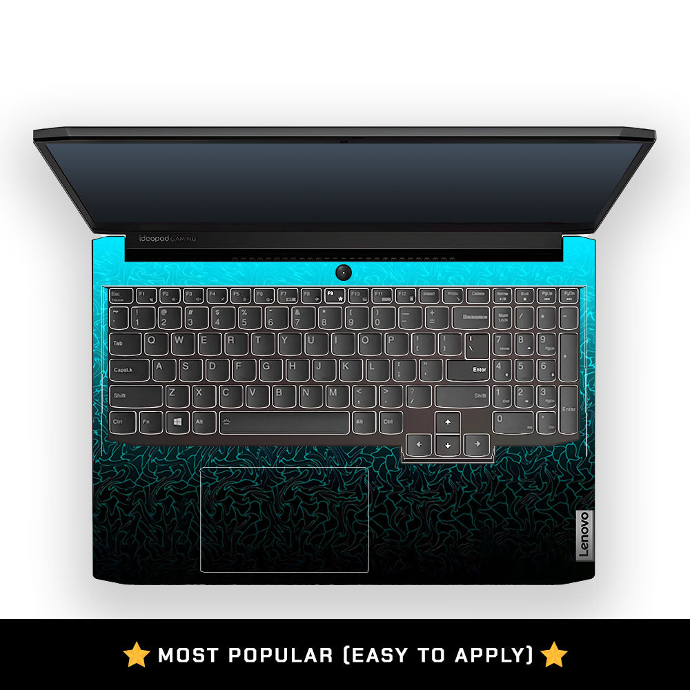 Cyan Blue to Black Gradient Lenovo IdeaPad Gaming 3 15ACH6 and 15IHU6 Laptop Skin