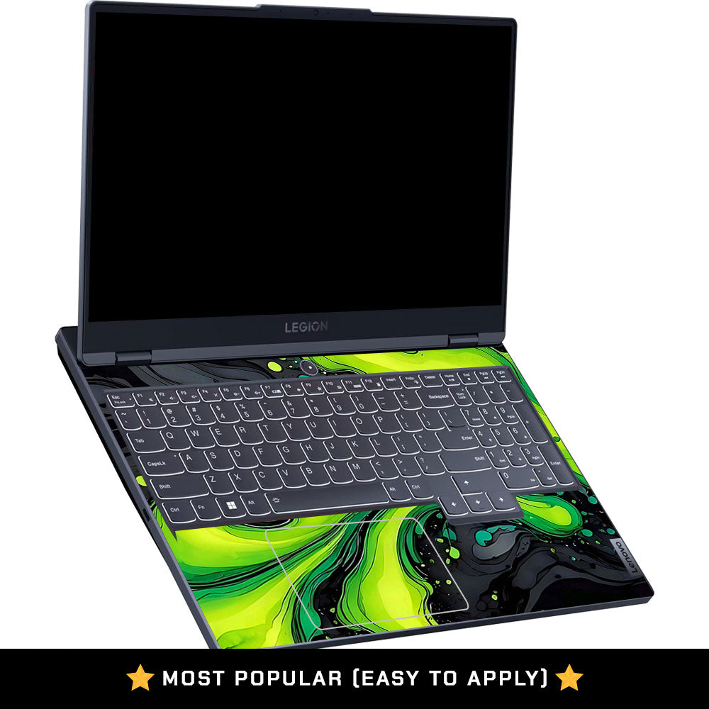 Neon Green Paint Swirls Lenovo Legion 5 15IRX9 Laptop Skin