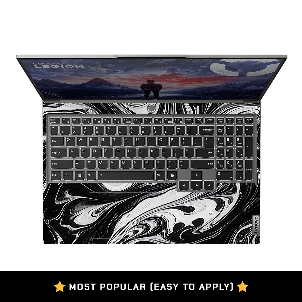 Black and White Marble Lenovo Legion 5 16IRX9 Laptop Skin