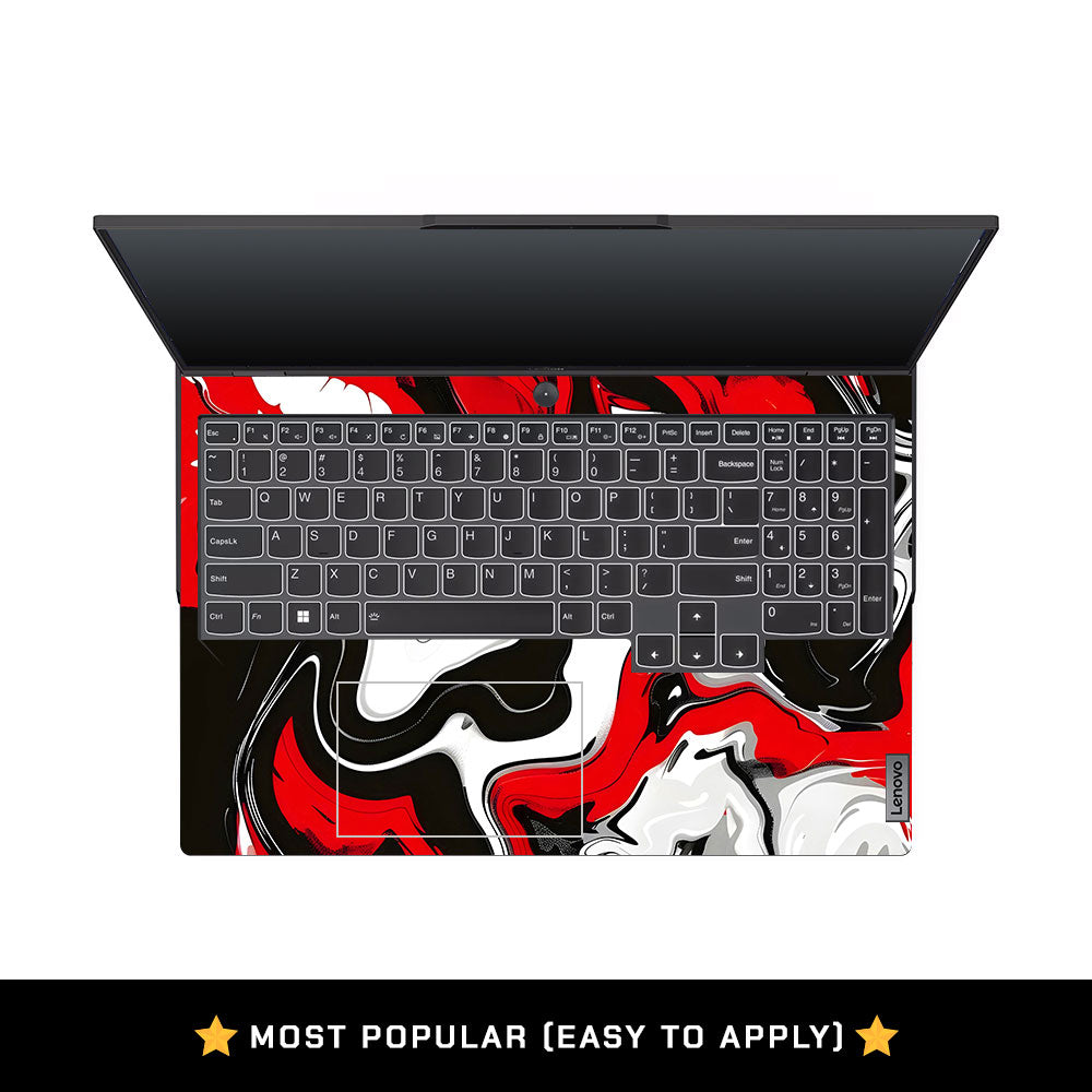 Red and White Marble Lenovo Legion 5 Pro 16IRX8 and 16IRX9 Laptop Skin