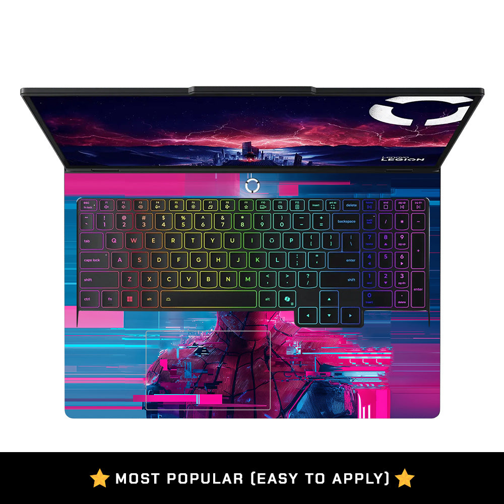 Glitch Spider Neon Web Lenovo Legion Pro 5 16ADR10 Laptop Skin