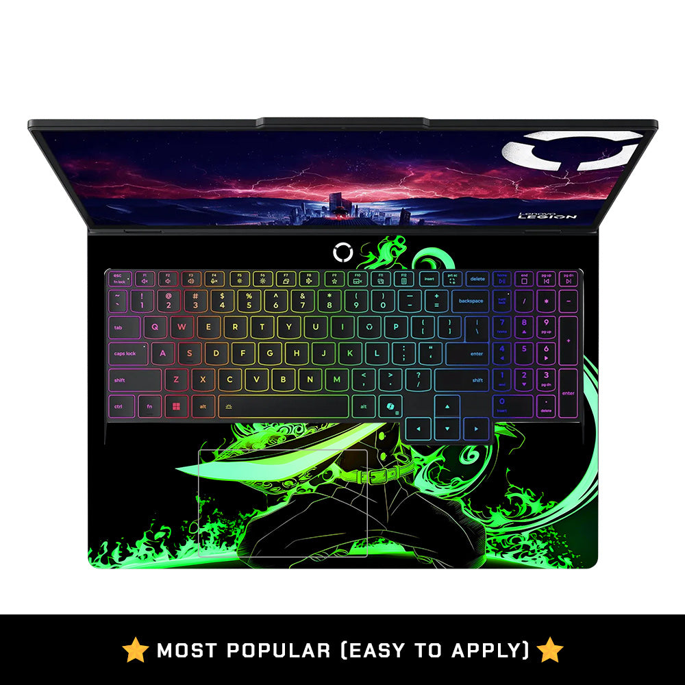 Green Flame Swordsman Lenovo Legion Pro 5 16AFR10 Laptop Skin