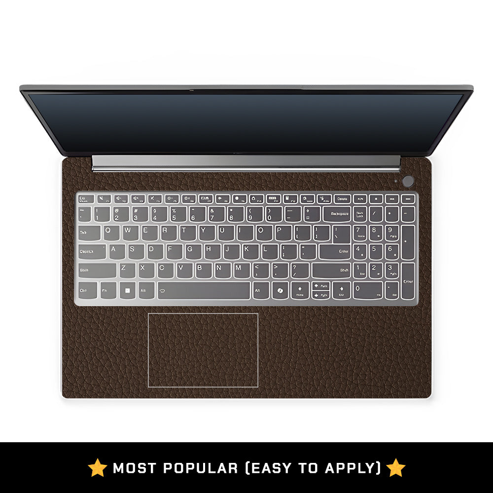 Textured Brown Leather Lenovo LOQ Essential 15IAX9E Laptop Skin