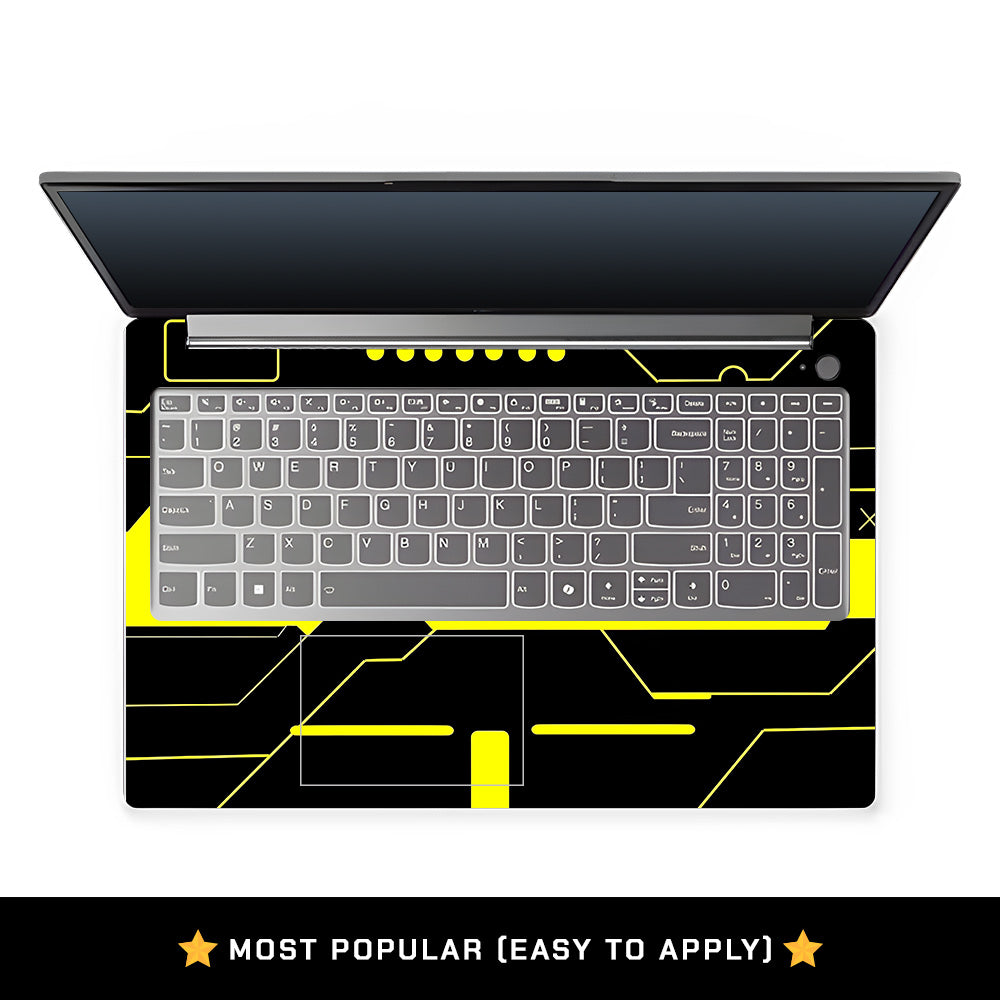 Cyberpunk Yellowline Grid Lenovo LOQ Essential 15IAX9E Laptop Skin