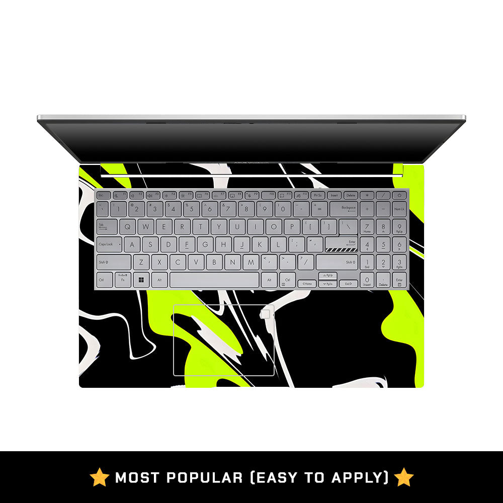 Neon Green and Black Patterns Asus VivoBook 15 X1504VA Laptop Skin