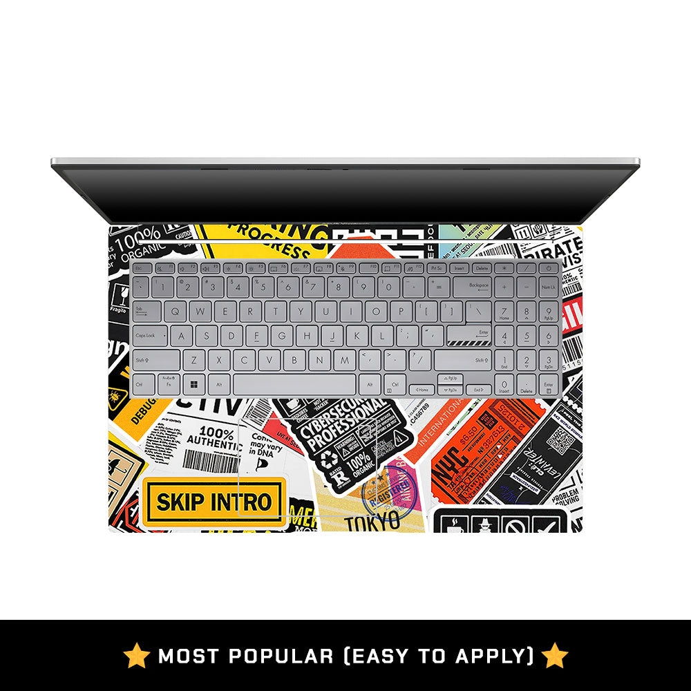 Tech Aesthetic Sticker Collage Asus VivoBook 15 X1504VA Laptop Skin