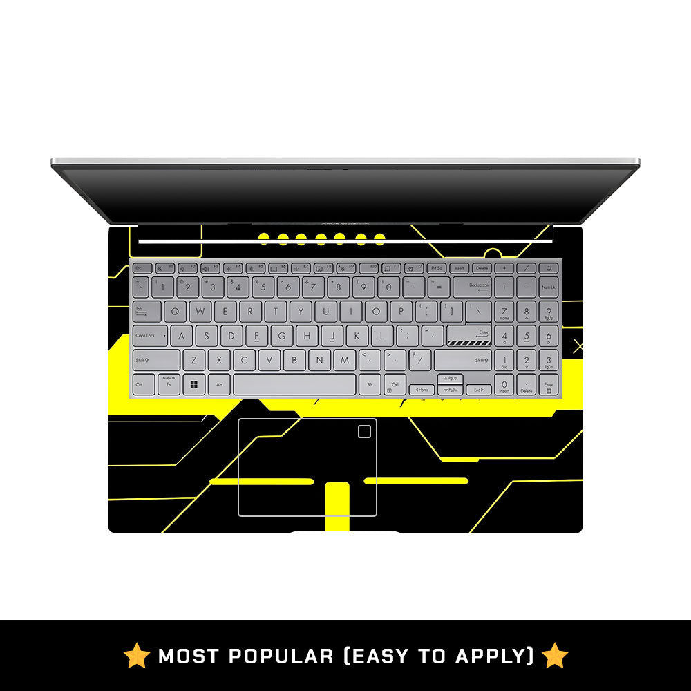 Cyberpunk Yellowline Grid Asus VivoBook 15 X1504VA Laptop Skin