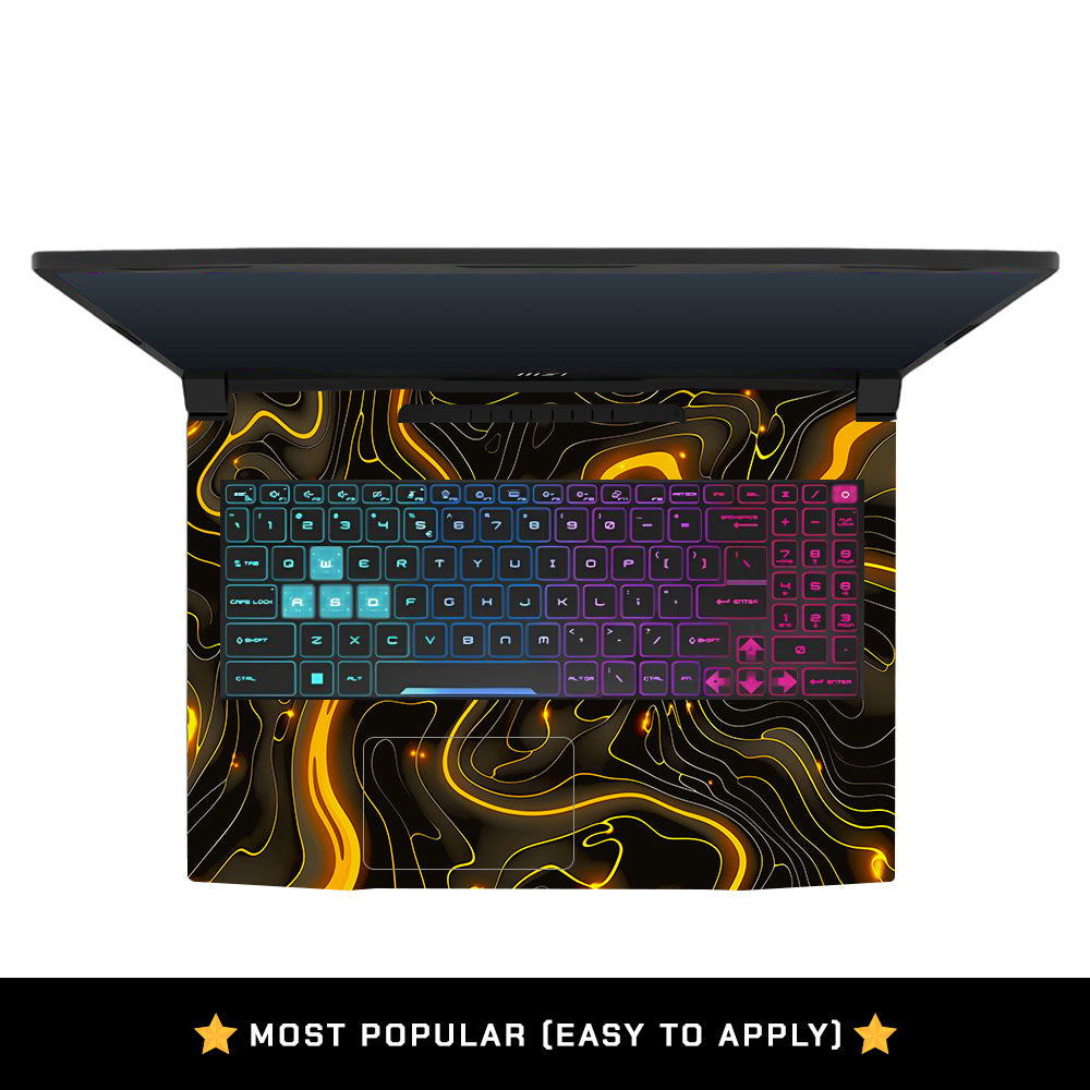 Golden Lava Waves MSI Katana 15 B13V Laptop Skin