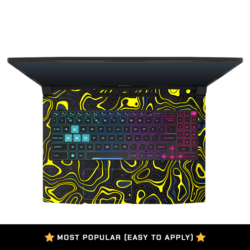 Neon Lava Contours MSI Katana 15 B13V Laptop Skin