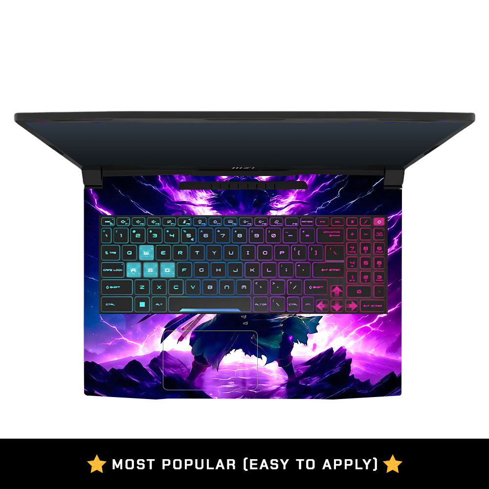 Dark Anime Swordsman MSI Katana 15 B13V Laptop Skin