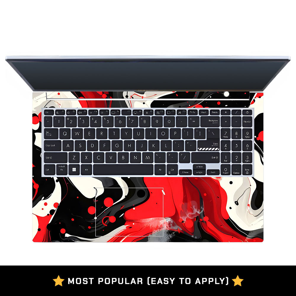 Red and White Paint Swirls Asus Vivobook 15 X1502ZA Laptop Skin