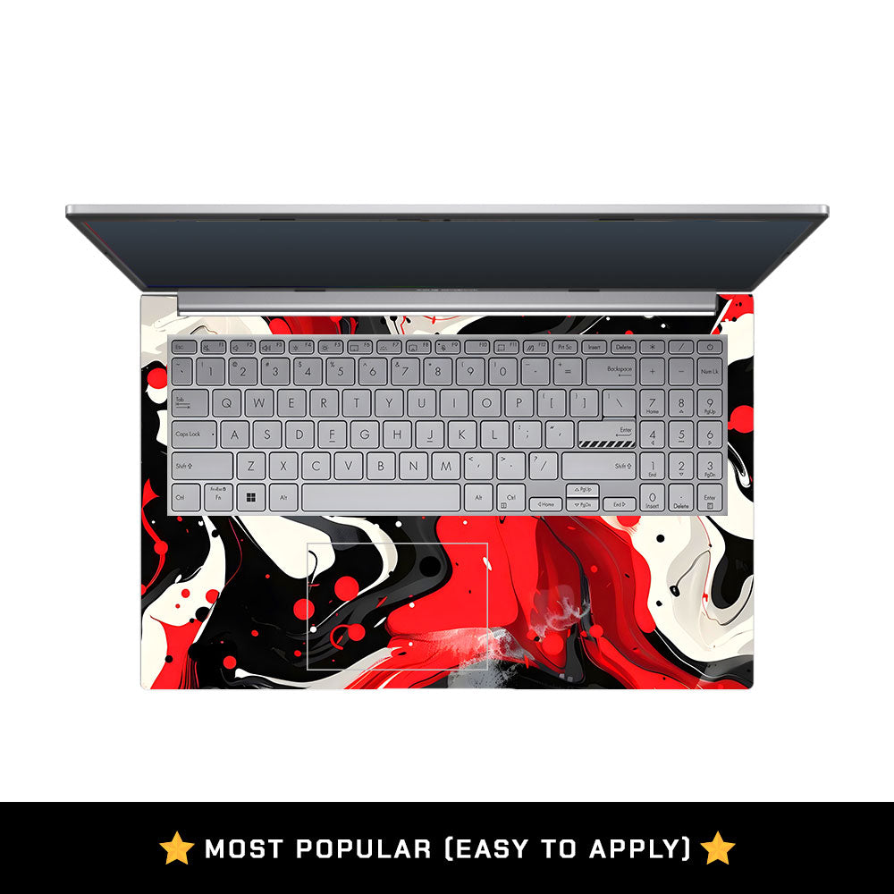 Red and White Paint Swirls Asus Vivobook 15 X1504ZA Laptop Skin