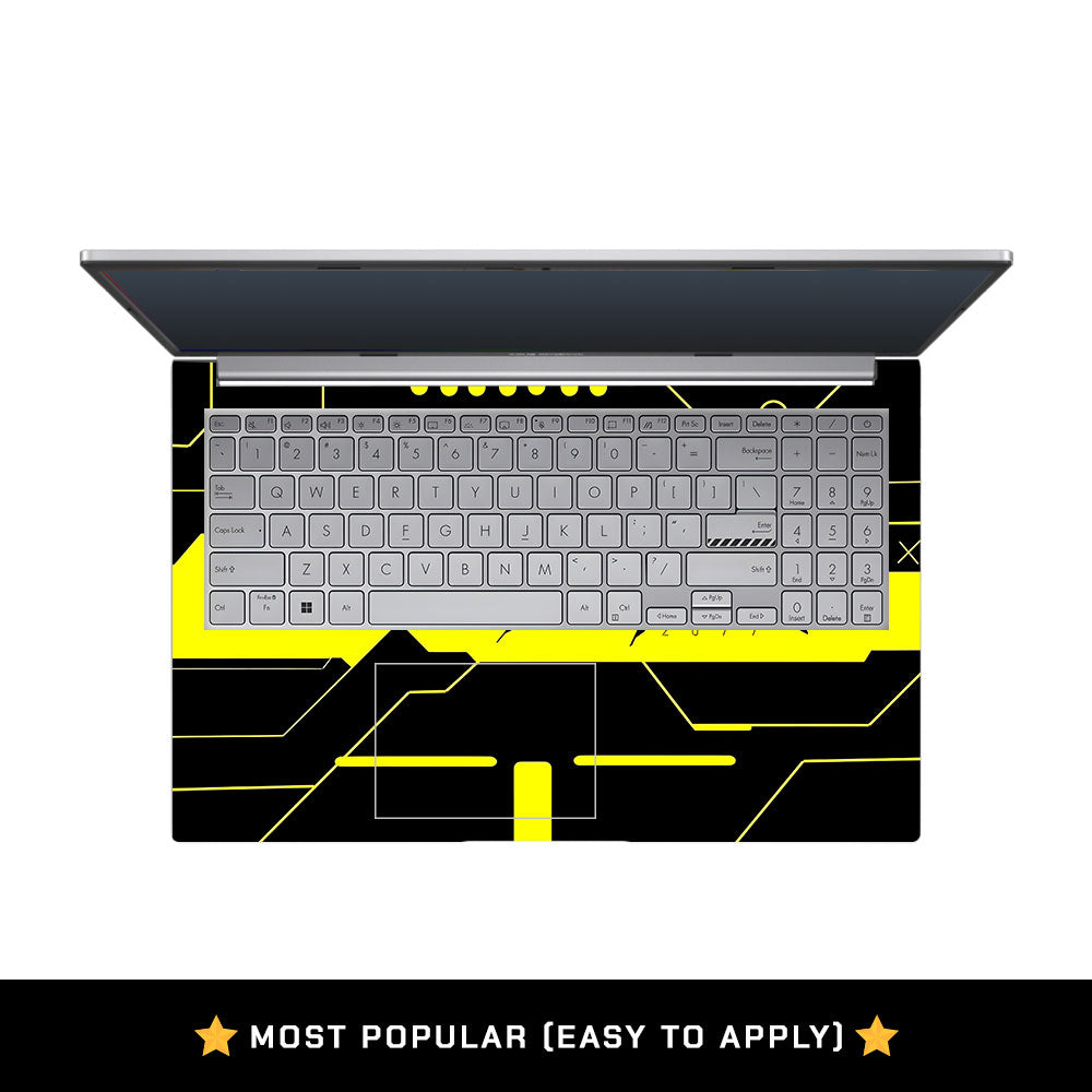 Cyberpunk Yellowline Grid Asus Vivobook 15 X1504ZA Laptop Skin
