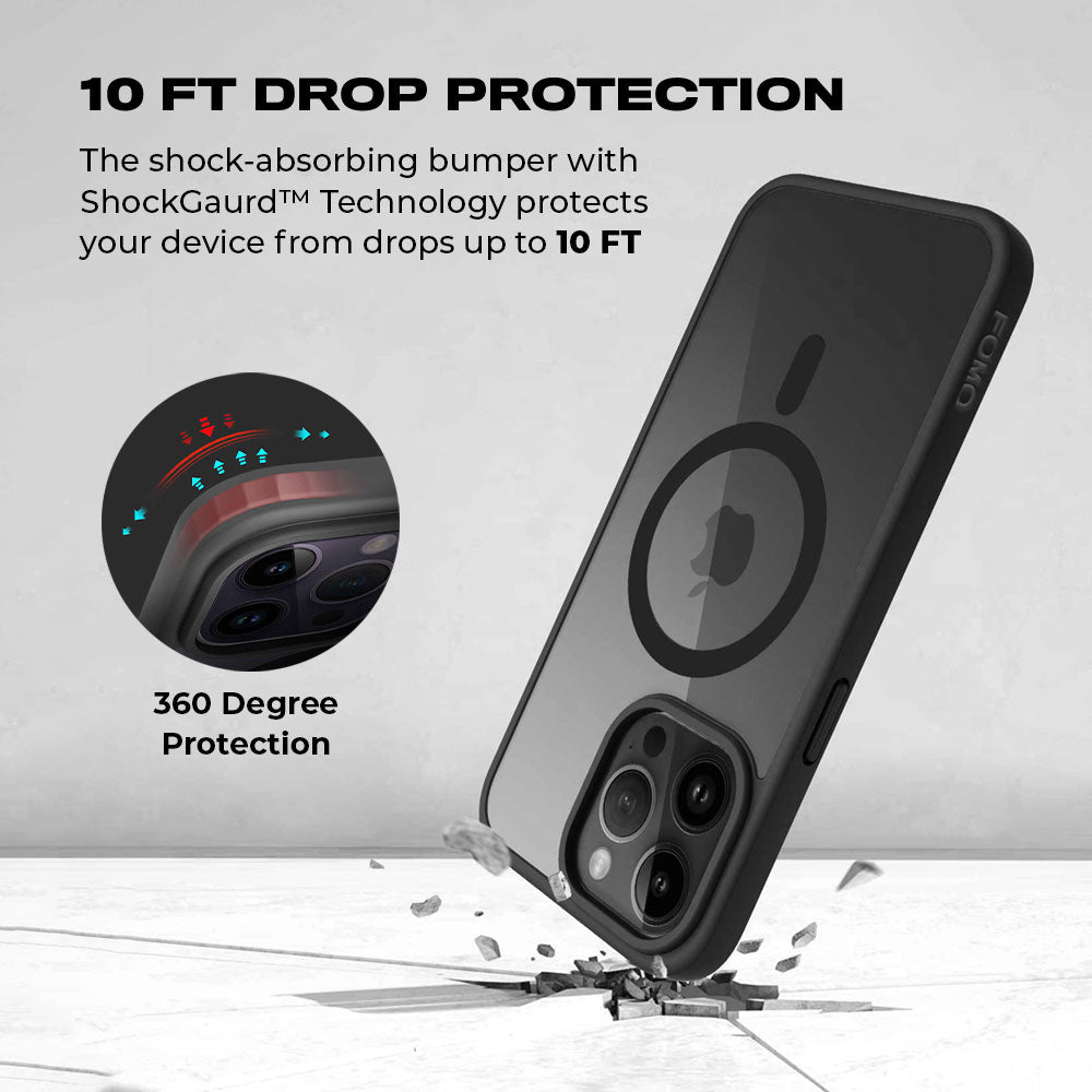 Black Camouflage Textured Skin with Shockguard Armour Magsafe Case for Apple iPhone 15 Pro Max